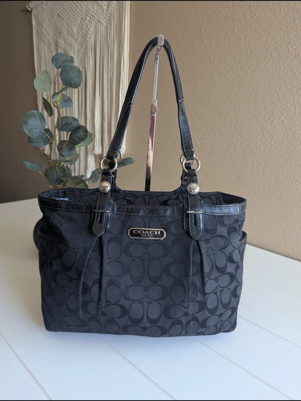 vintage Coach Gallery Signature East West Tote Bag